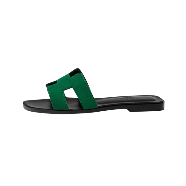 Hermès | Oran Slides – Electric Green