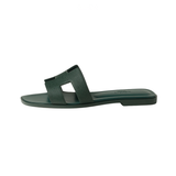 Hermès | Oran Green Calfskin Slides – product image 1