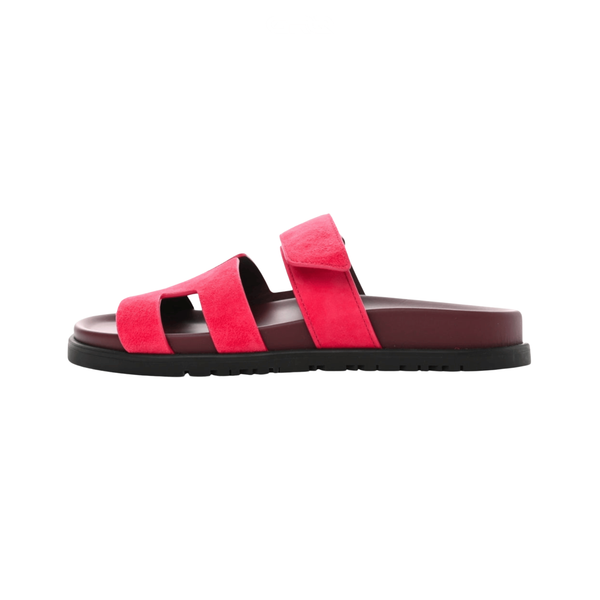 Hermès | Chypre Rouge Marsala Goatskin Slides