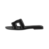 Hermès | Oran Black Studded Slides – product image 1