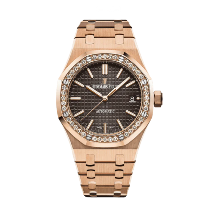 Audemars Piguet | Diamond Bezel Pink Gold Black Dial Watch – Brown Dial, Rose Gold – product image 1