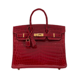 Hermès | Birkin 30 Made From Shiny Niloticus Crocodile Leather Deep Bag – Red – product image 1