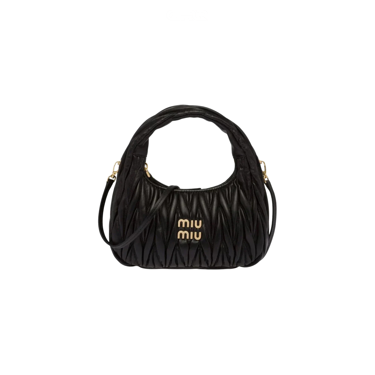 Miu Miu | Wander Shoulder Matelassé Nappa Leather Bag – Black – product image 1