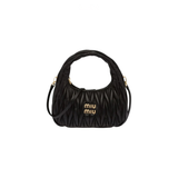 Miu Miu | Wander Shoulder Matelassé Nappa Leather Bag – Black – product image 1