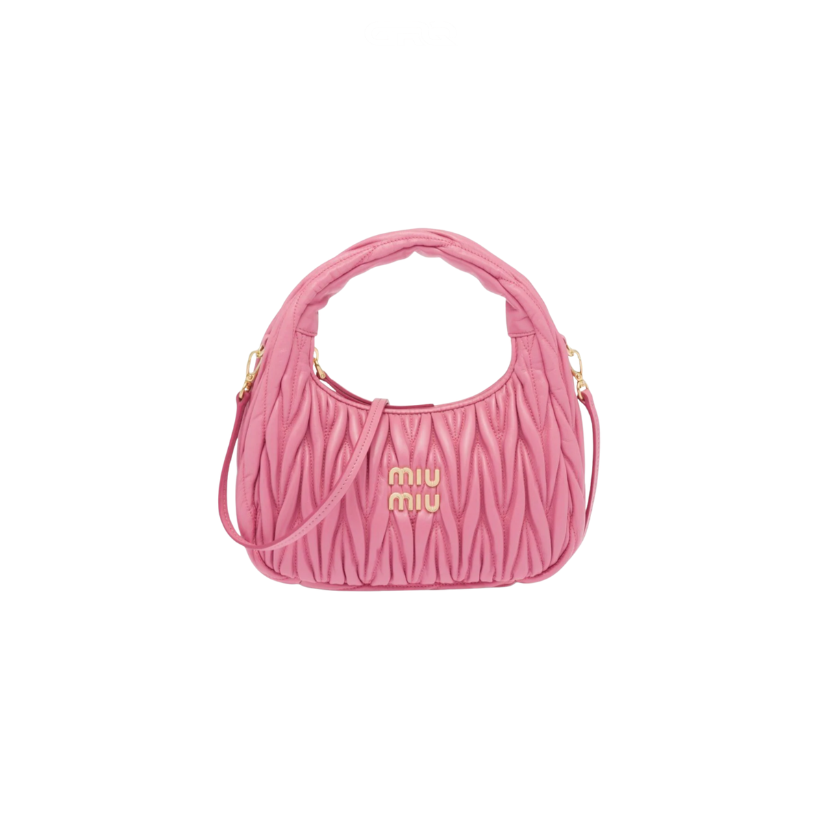 Miu Miu | Wander Shoulder Matelassé Nappa Leather Bag – Pink – product image 1