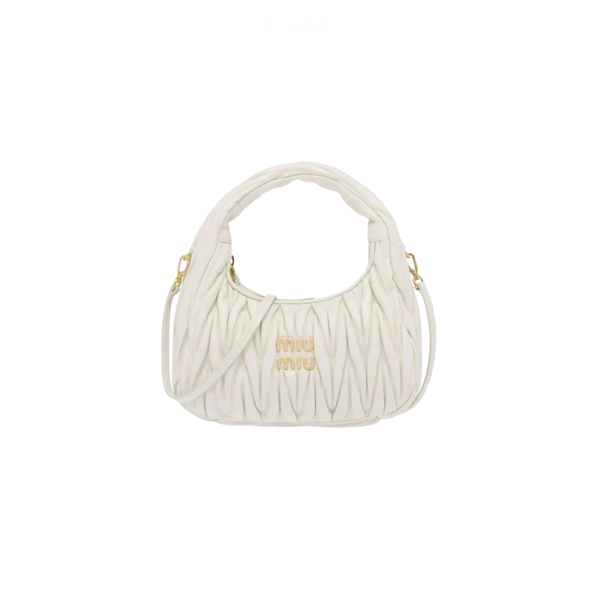 Miu Miu | Wander Shoulder Matelassé Nappa Leather Bag – White – product image 1
