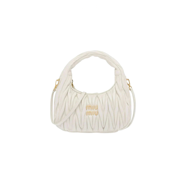 Miu Miu | Wander Shoulder Matelassé Nappa Leather Bag – White