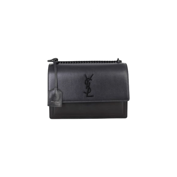 Saint Laurent | Sunset Medium Black Leather Bag