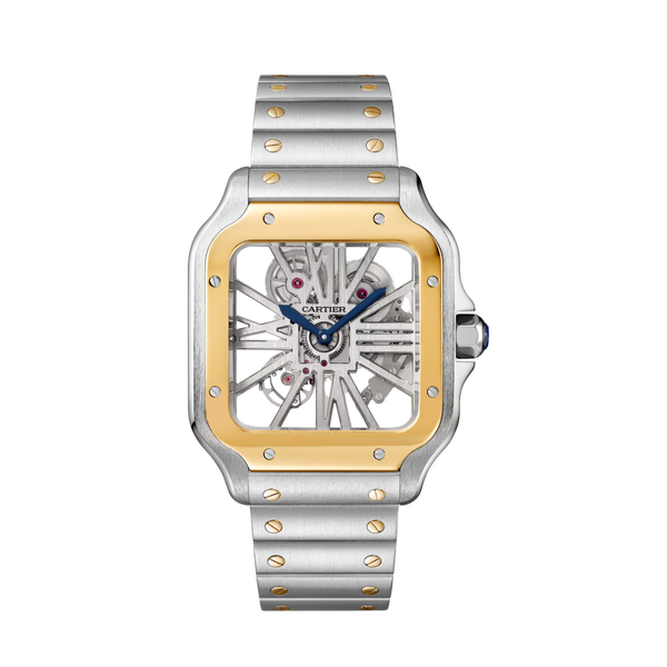 Cartier | Santos Skeleton Two-Tone Steel & Yellow Gold Watch
