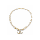 Chanel | CC Logo Choker Necklace Gold Tone – product image 1