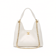 Chanel | 25 Medium Hobo Light Beige Quilted Caviar Bag – product image 1