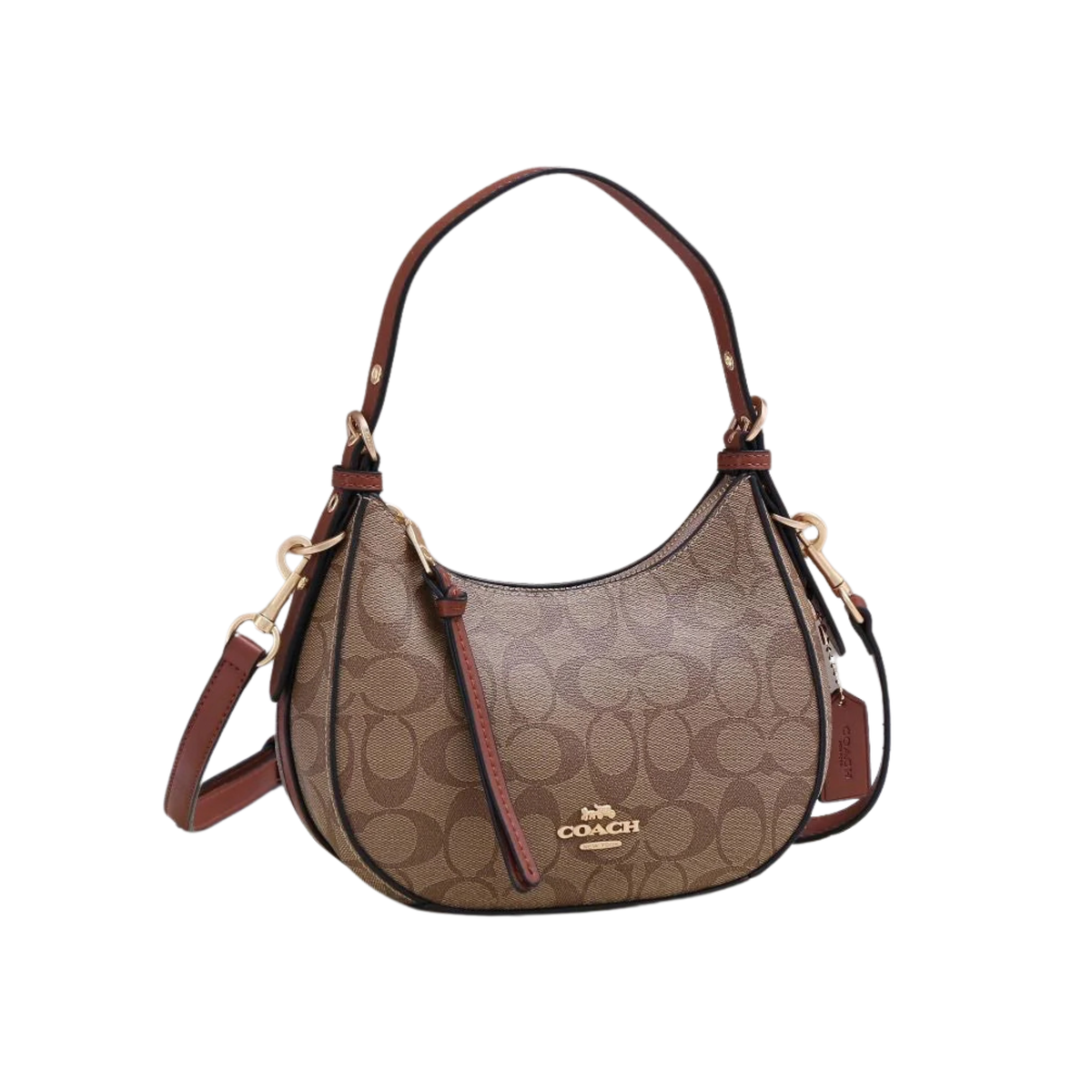 Coach | Kleo Hobo Signature Canvas Khaki Bag – Brown – product image 1