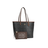 Coach | City Tote Signature Canvas Black Bag – Brown – product image 1