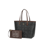 Coach | City Tote Signature Canvas Black Bag – Brown – product image 2