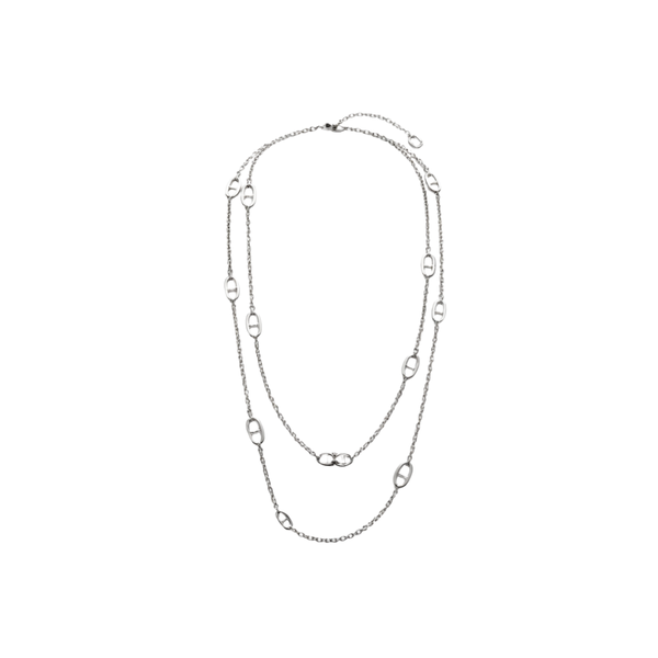Dior | Navy Long Necklace Silver