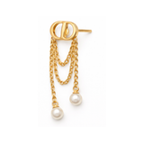 Dior | Pearl Chain Drop Earring Gold – product image 2