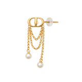 Dior | Pearl Chain Drop Earring Gold – product image 3