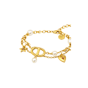 Dior | CD Star Pearl Layered Necklace Gold – product image 1
