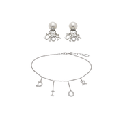 Dior | Letter Charm Necklace Silver – product image 1