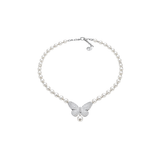 Dior | Butterfly Pearl Set Silver Crystals Jewelry – product image 1
