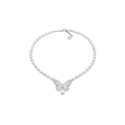 Dior | Butterfly Pearl Set Silver Crystals Jewelry – product image 1