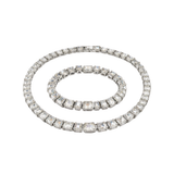 Dior | Solitaire Crystal Necklace And Bracelet Set Silver – product image 1