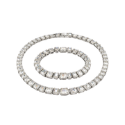 Dior | Solitaire Crystal Necklace And Bracelet Set Silver – product image 1