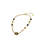 Gucci | GG Black Bead Chain Bracelet Gold – product image 1
