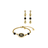 Gucci | GG Black Bead Chain Bracelet Gold – product image 3
