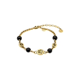 Gucci | GG Black Bead Chain Bracelet Gold – product image 2