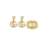 Gucci | GG Crystal Earring Brooch Set Gold – product image 2