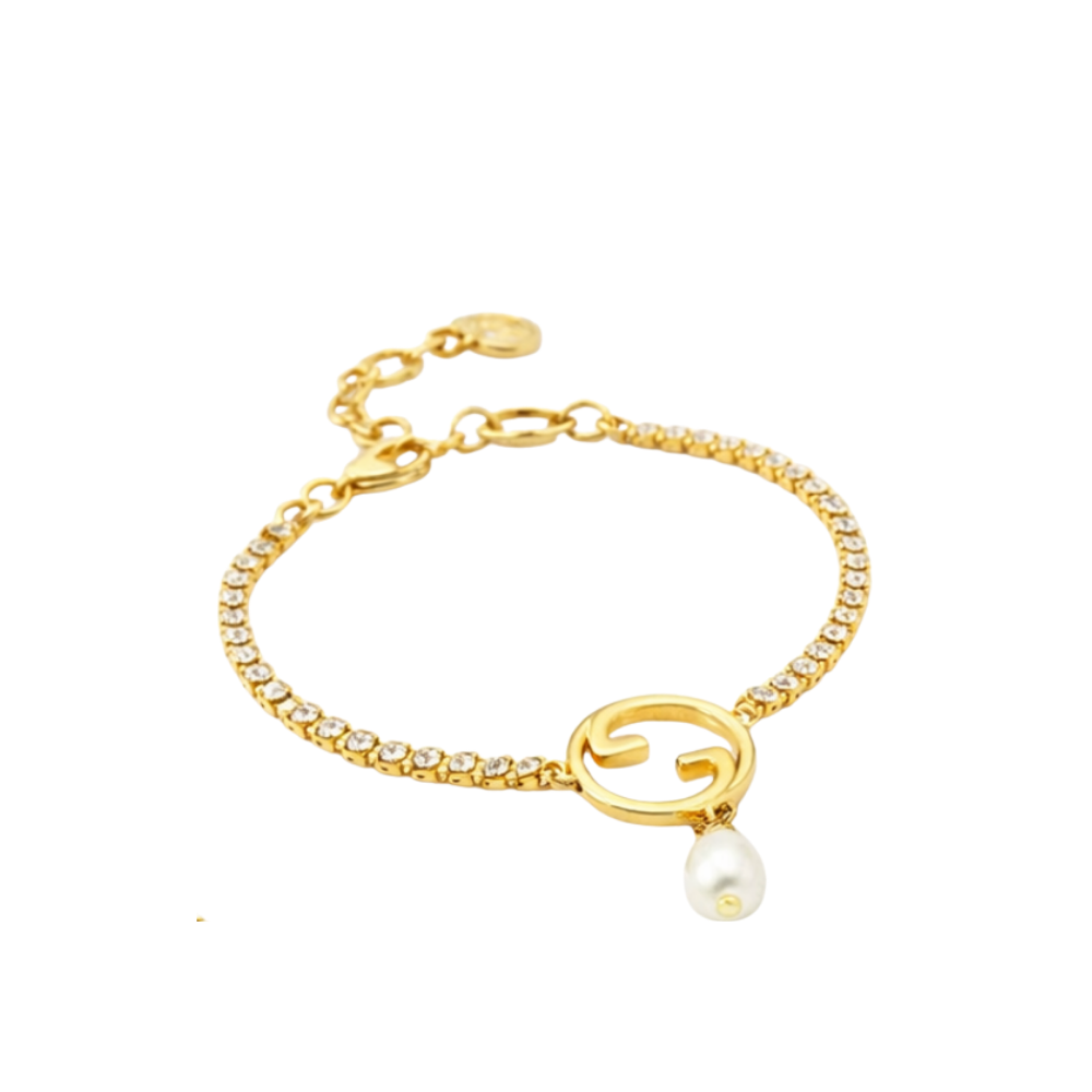 Gucci | GG Crystal Pearl Bracelet Gold – product image 1