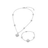 Gucci | GG Flower Crystal Necklace Bracelet Set Silver – product image 1