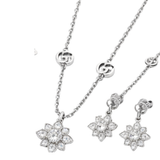 Gucci | GG Flower Crystal Necklace Bracelet Set Silver – product image 2
