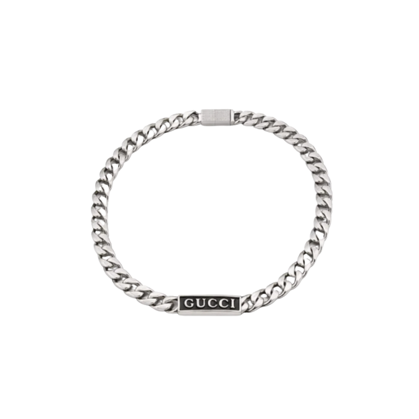 Gucci | Logo Plate Chain Bracelet Silver
