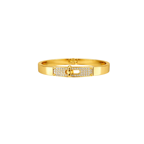 Hermès | Kelly Bangle Bracelet Gold Full Crystals