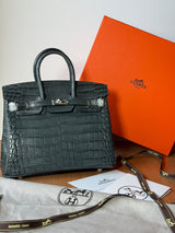 Hermès | Birkin 25 Black Matte Alligator Bag – product image 4