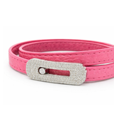 Messika | Leather Double Wrap Bracelet Pink Diamonds – product image 3