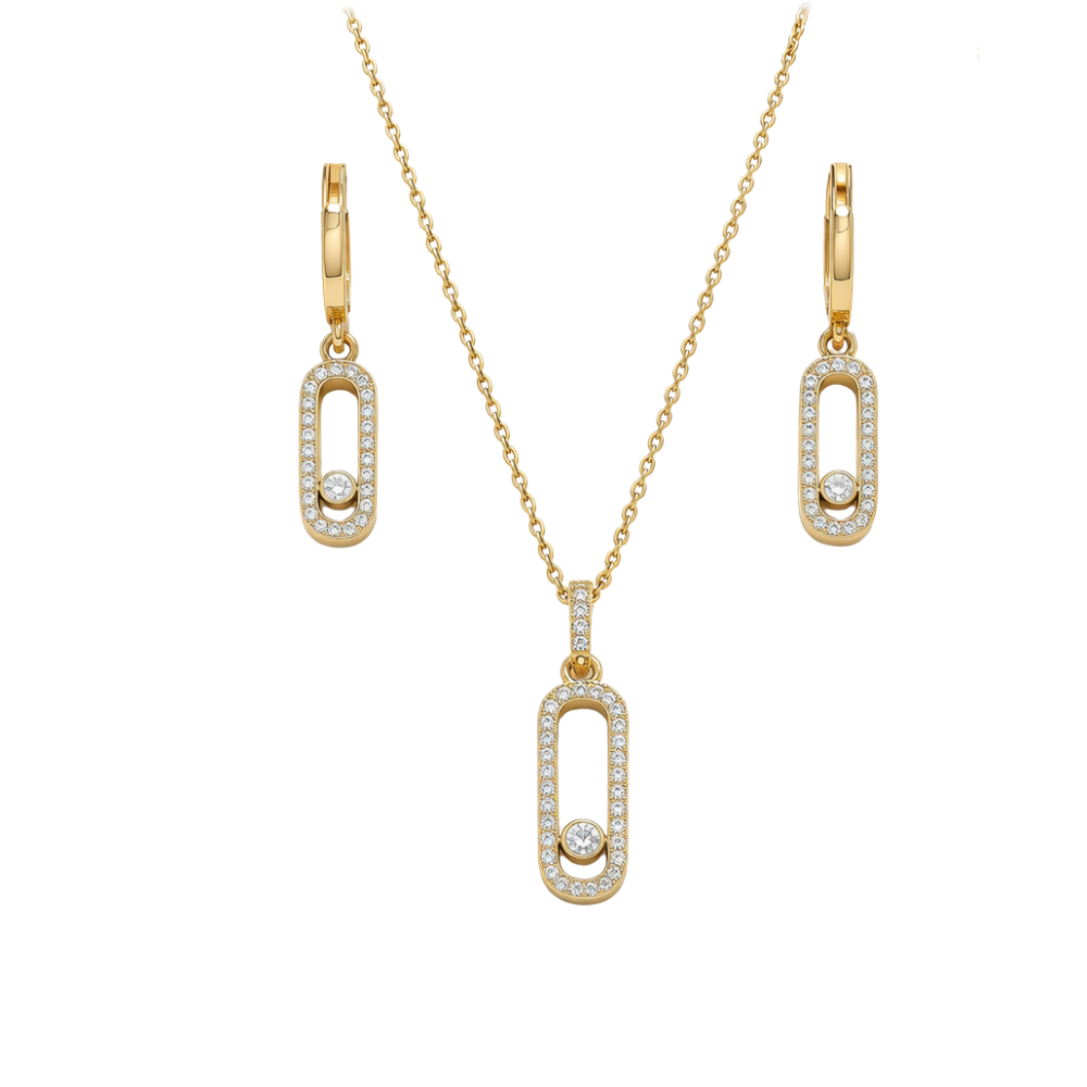 Messika | Long Pavé Station Necklace Earrings Set – product image 1