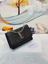 Saint Laurent | Sunset Medium Black Croc-Embossed Bag – product image 4