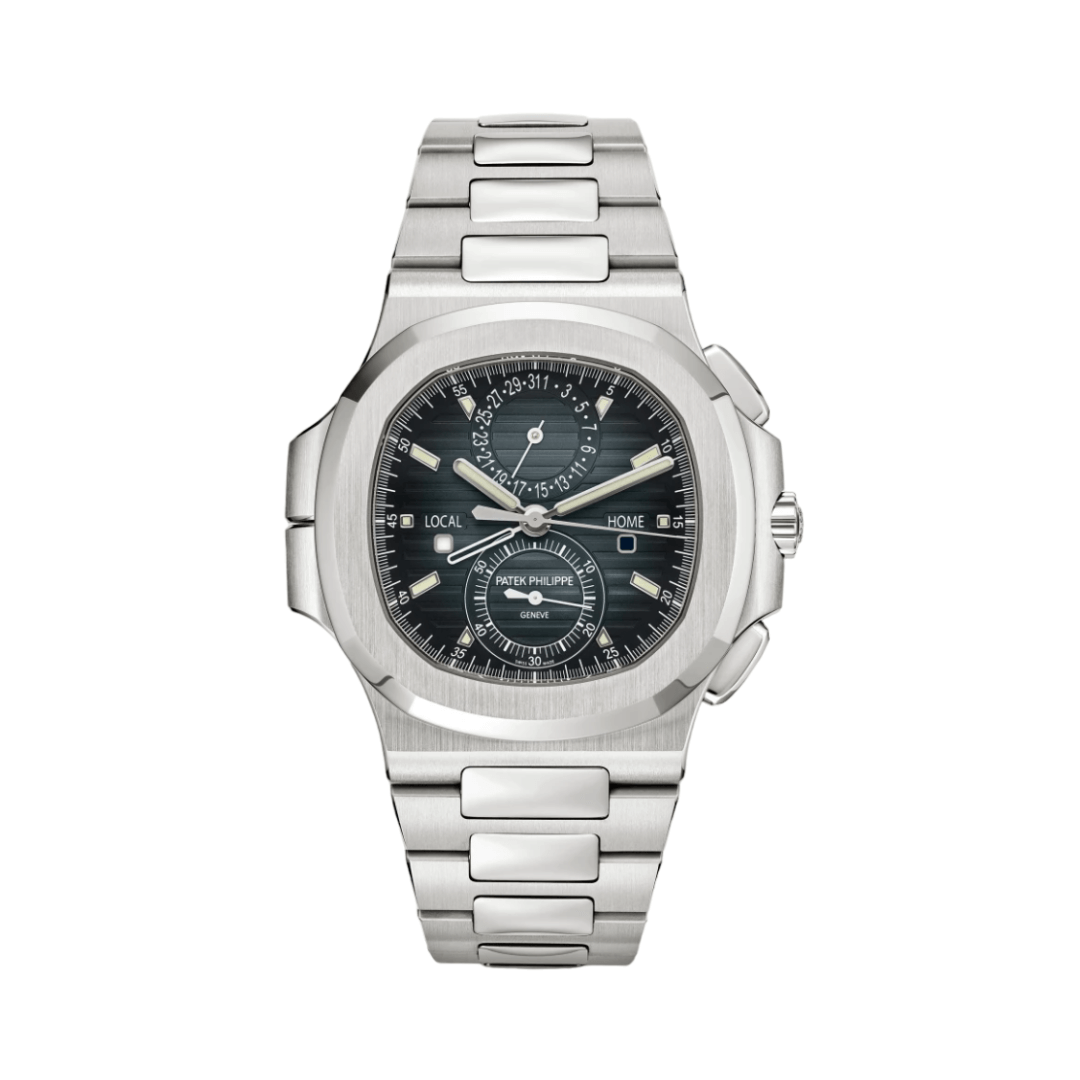 Patek Philippe | Nautilus Time Sunburst Blue Dial Watch – product image 1