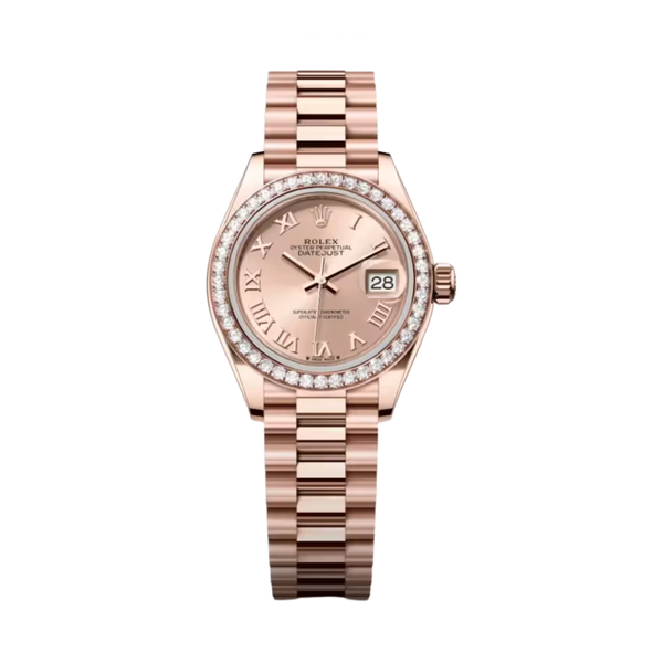 Rolex | Datejust 28 Rose Dial Diamond Bezel Watch