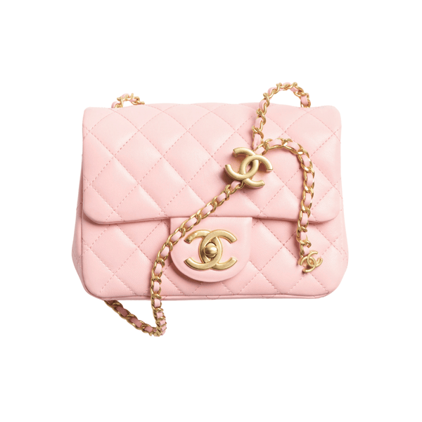 Chanel | Mini Flap Pink Lambskin Leather With Gold-Tone Hardware Bag – Gold Tone
