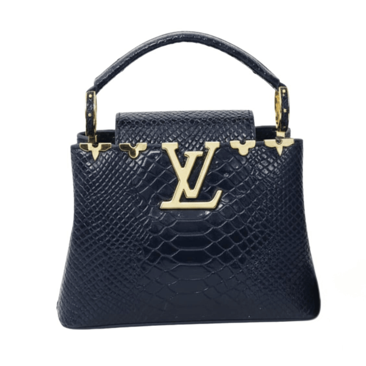 Louis Vuitton | Capucines Mini Navy Python Skin Bag – Gold – product image 1
