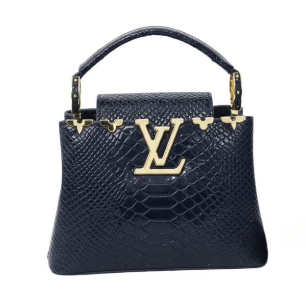 Louis Vuitton | Capucines Mini Navy Python Skin Bag – Gold
