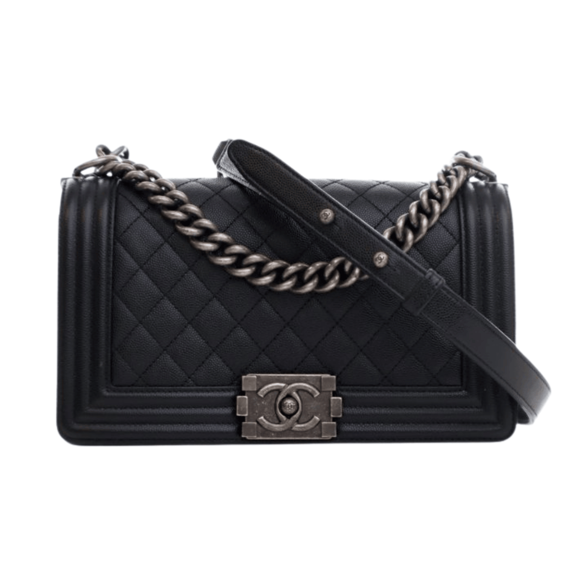 Chanel | Boy Black Quilted Caviar Leather Bag – product image 1