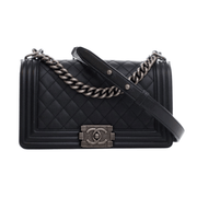 Chanel | Boy Black Quilted Caviar Leather Bag – product image 1