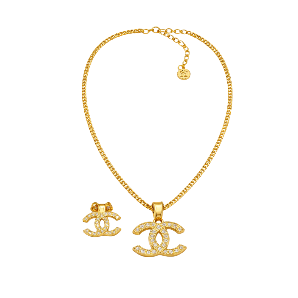 Chanel | Vintage Alhambra Diamond Set Yellow Gold Jewelry – product image 1