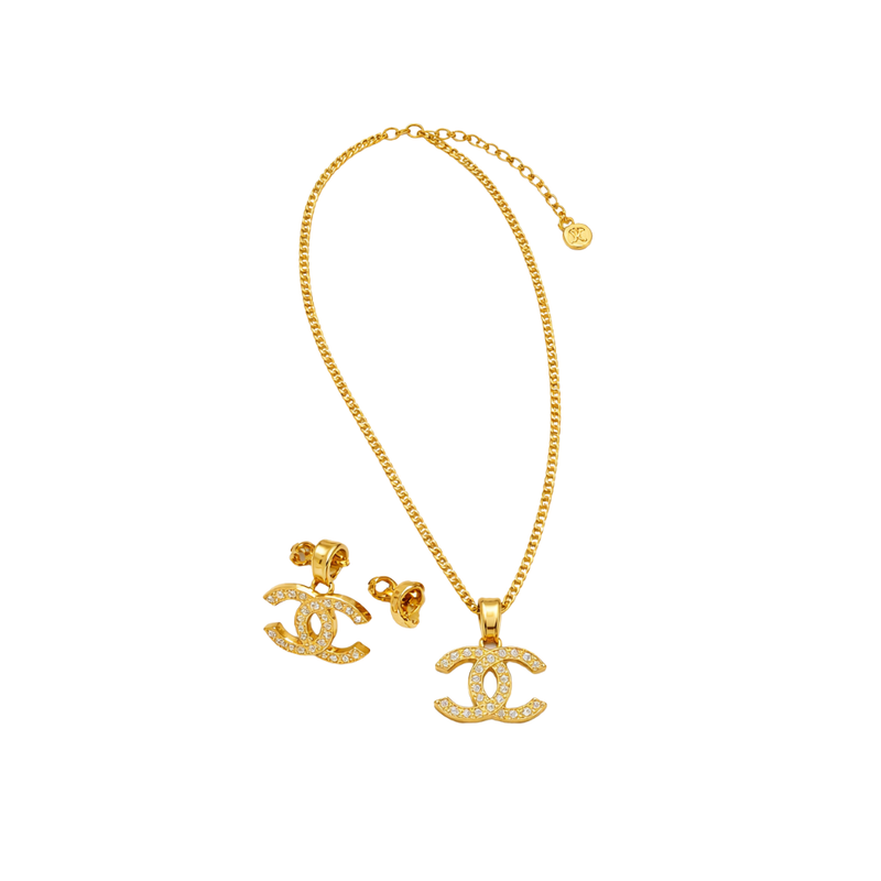 Chanel | Vintage Alhambra Diamond Set Yellow Gold Jewelry – product image 2