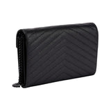 Saint Laurent | Cassandre Envelope Chain Crossbody Black Grain De Poudre Leather Bag – product image 3